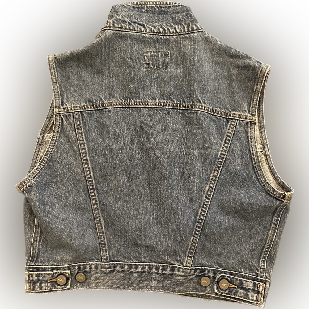 CK1 Calvin Klein Sleeveless Denim Jacket, 100% Cotton, Vintage Y2K